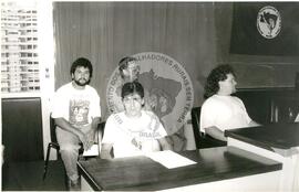 Ato no inicio da greve de fome Gilberto, Negrão e Frei Sérgio  (Brasil, [sem data]) [fotografia] / Fotógrafo(a) : Débora Lerrer. -- Ref.: BR-SPMST_MST-SN-CIN_AMP_000565-003167-AMT.