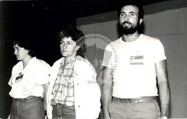 Maria de Fátima Marinelli, Tereza Braga e José Oracílio Viana (Mato Grosso do Sul, 01 ago. 1986) [fotografia] / Fotógrafo(a) : Regina Vilela. -- Ref.: BR-SPMST_MST-SN-CIN_AMP_000780-005060-CSS.